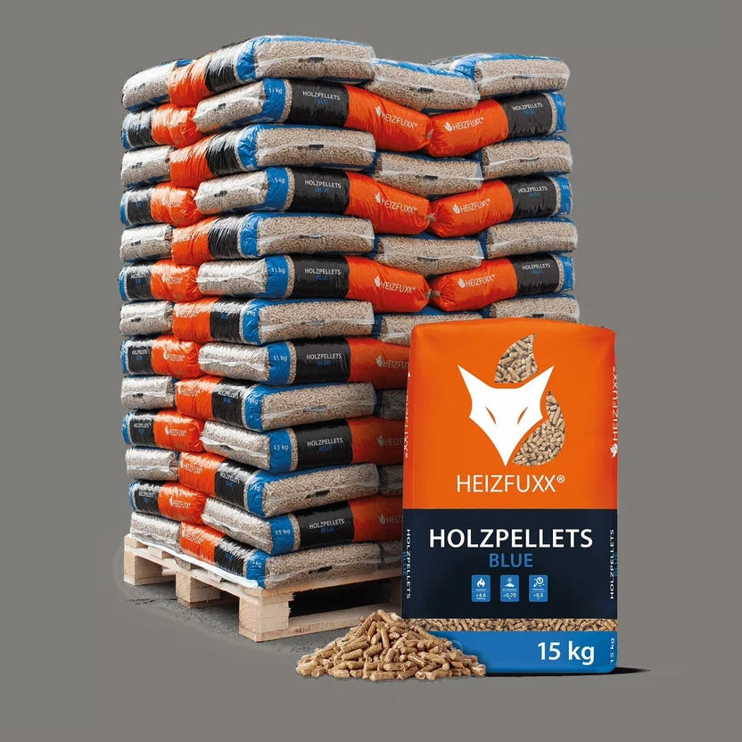 1 Palette – Holzpellets Blue ENplus A1 / 15 kg x 65 Sack, 975 kg