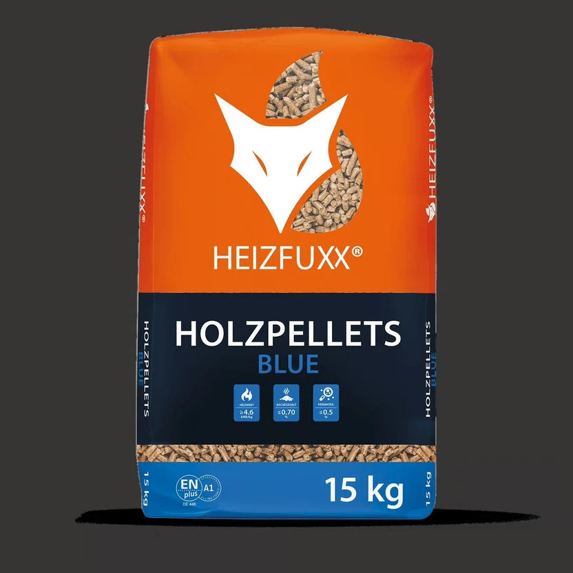 1 Palette – Holzpellets Blue ENplus A1 / 15 kg x 65 Sack, 975 kg